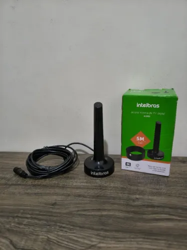 Antena Digital Interna Intelbras AI 2031 - Cabo 5m e Base com Ímã (Na Caixa)