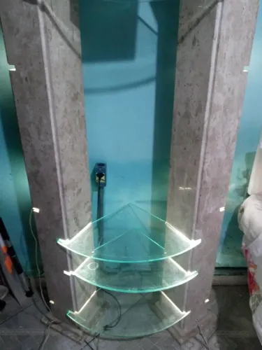 Jogo completo com 5 pçs Estante de granito com luz