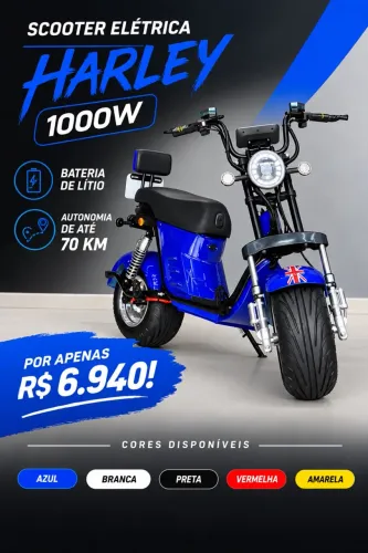 Scooter elétrica 1000w Harley 