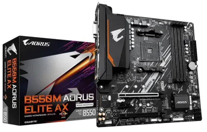 Placa Mãe Gigabyte B550M AORUS Elite AX, Chipset B550, AMD AM4, mATX, DDR4
