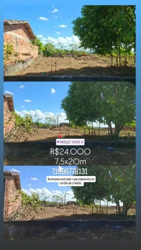 TERRENO NO PARQUE VERDE 3 7,5X20