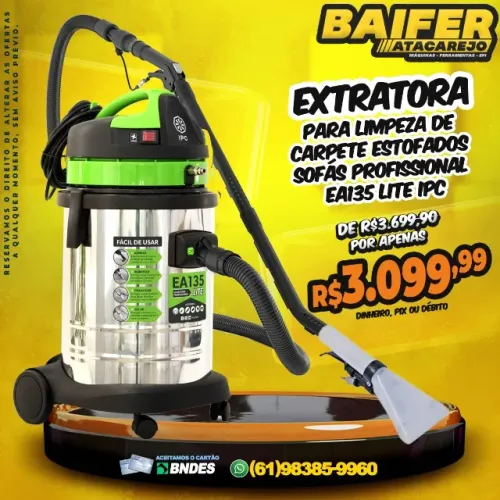 Extratora Para Limpeza de Carpete Estofados Sofás Profissional EA135 Lite IPC