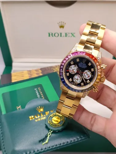 Rolex rainbow automático Premium todo cravejado 