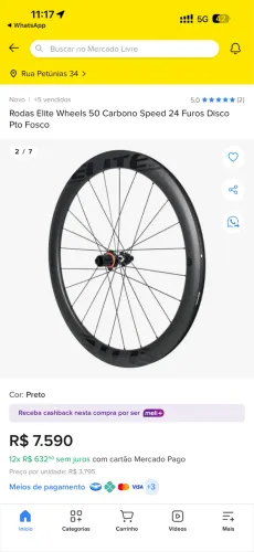 Rodas Elite wheels carbono perfil 50mm speed .