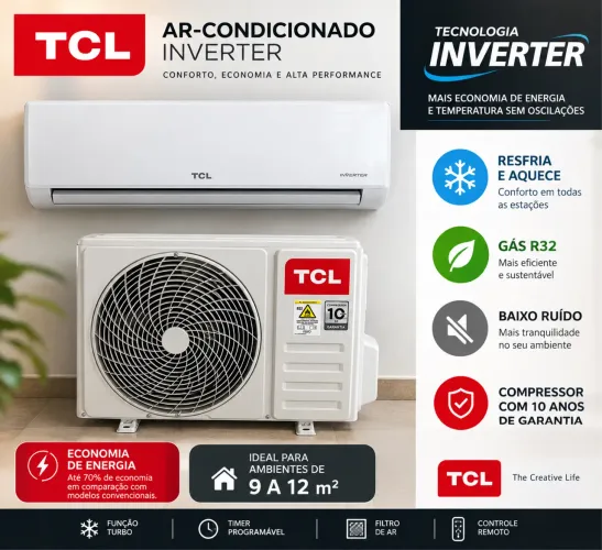 Ar-Condicionado TCL Inverter - Excelente Estado