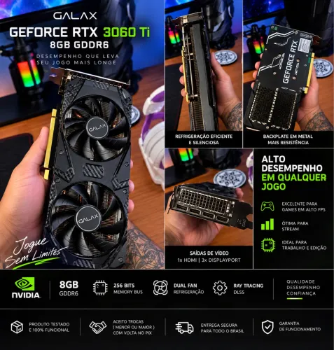 Placa de vídeo GALAX GeForce RTX 3060 Ti 8GB GDDR6