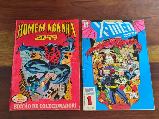 HQs Homem-Aranha 2099 # 1 e X-Men 2099 # 1 (Capas Metalizadas) Editora Abril 1993
