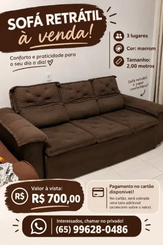Vendo Sofá 3 lugares 