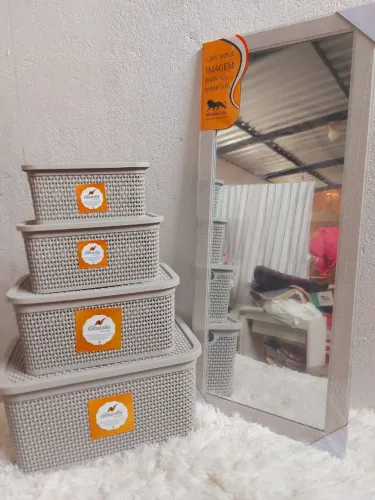 kit Organizador 4 peças+ 1 Espelho Leão 0,81x38