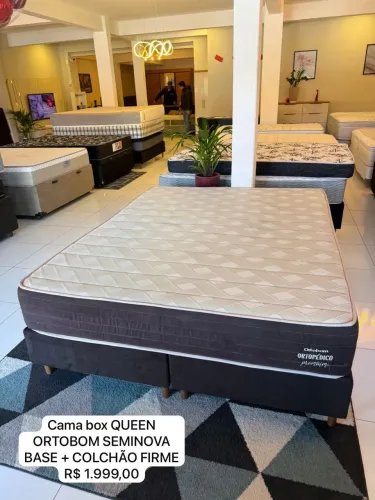 Cama box Queen ORTOBOM SEMINOVA TOP - ENTREGO 