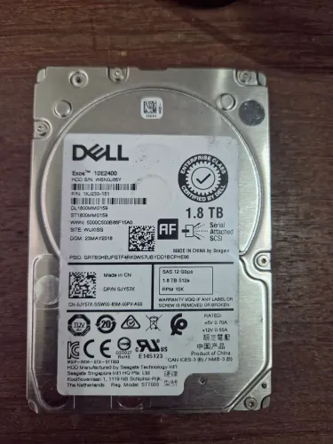 HD SAS Dell 1.8TB 10K 12Gb/s Enterprise Servidor