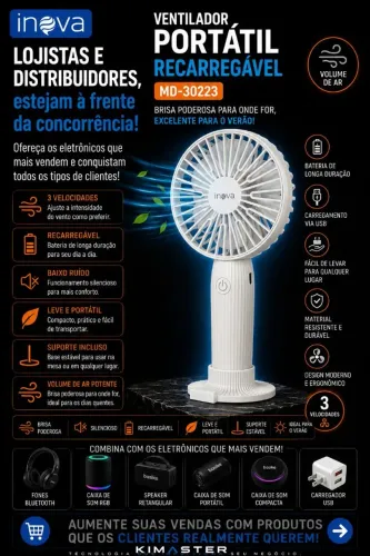 Ventilador portátil recarregável MD-30223