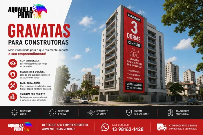 Gravata Predial para Divulgação de Empreendimentos | Instalação em Altura