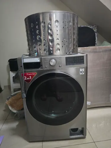 Máquina lava e seca LG inox 127v. "COM DEFEITO".