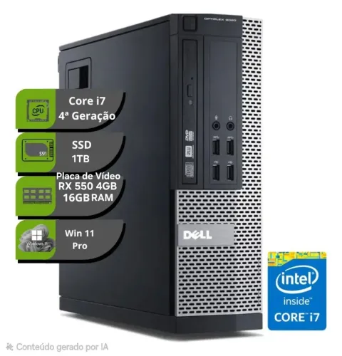 PC Gamer Dell Optiplex9020 RX550 4GB 16gb de RAM 1TB SSD