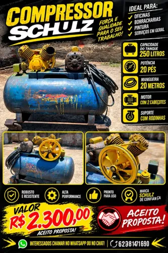 Compressor Schulz 250L 20 pés 