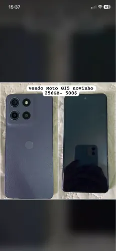 Moto G15 semi novo 550$
