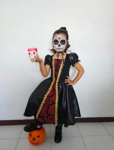 Vestido vampira infantil halloween 