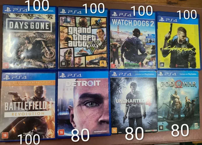 JOGOS PS4 (VALOR NA FOTO)