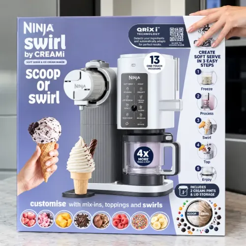 Máquina de Sorvete Ninja Swirl BY Creami NC701 13 Em 1 800 W 110V