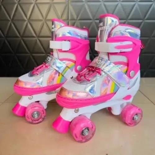 Patins 4 rodas led infantil