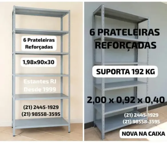 Estantes de Aço 6 Prateleiras Reforçadas