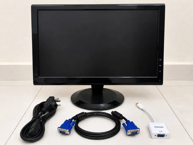 Monitor AOC LCD 21 + Cabo de Energia + Cabo VGA 
