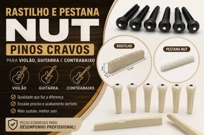 Rastilho e pestana Nut pinos cravos para violão 