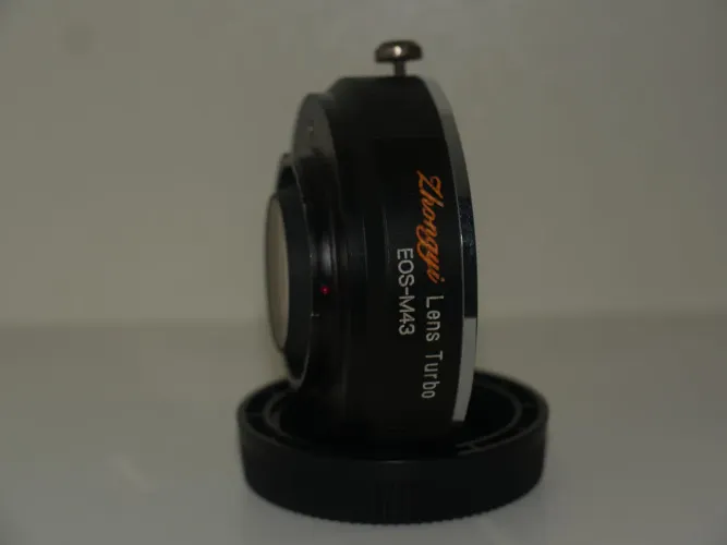 Adaptador speedboost MFT + lente canon 75-300mm EF