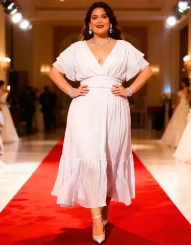Vestido Plus Size Batizado Festa asamento Civil