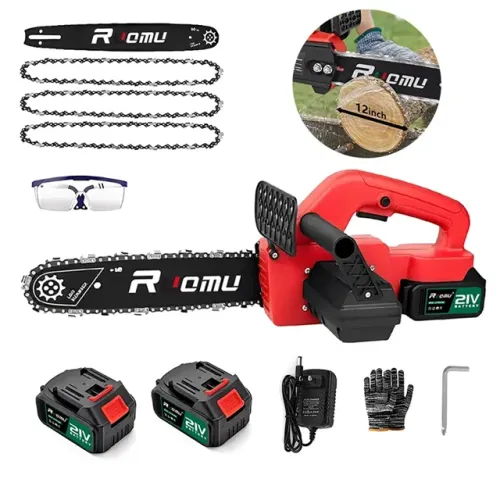 Motosserra Elétrica Recarregável 2 Baterias 21v 12 polegadas Ruomu