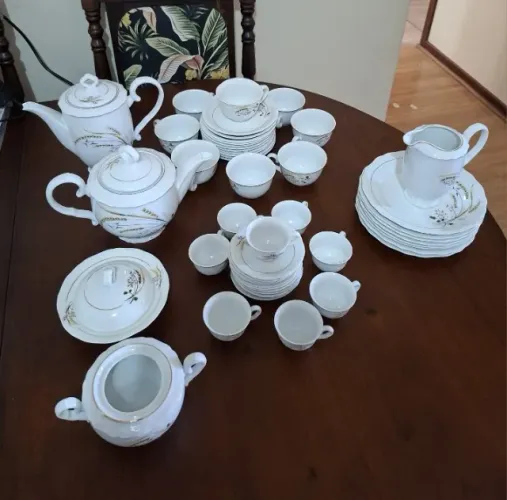 Jogo de Chá e Café Porcelana Steatita - Peça de Colecionador (Completo e Raro)