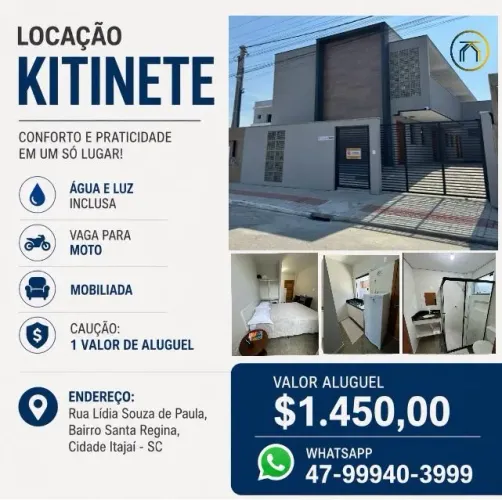 Kitinete Santa Regina Itajaí-SC 