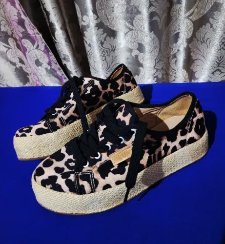 Tênis Sua Cia, Plataforma Alta Animal Print Conforto N.34