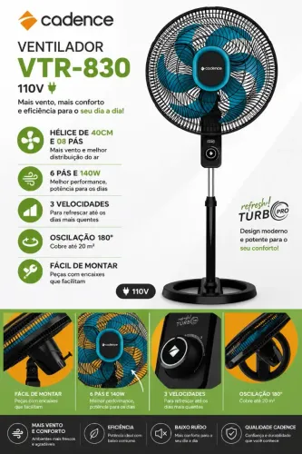 Ventilador de Coluna Cadence VTR-830