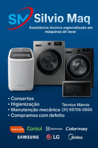 Consertos em lavadoras, higienização, manutenção mecânica