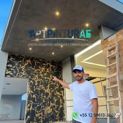 Pintura e reformas efeito decorativo marmorato cimento queimado 