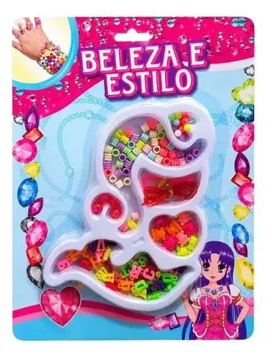 Kit Miçangas Para Pulseiras Infantil Com 90 Peças Presente