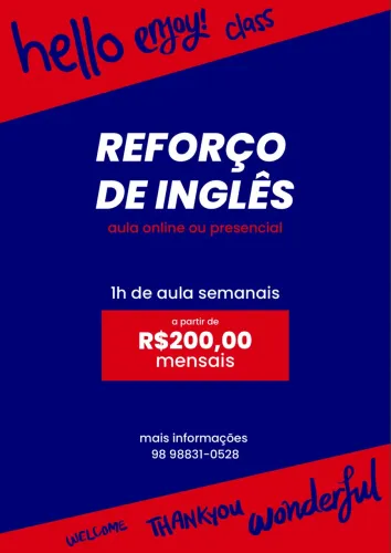 aulas de inglês on-line ou presencial!