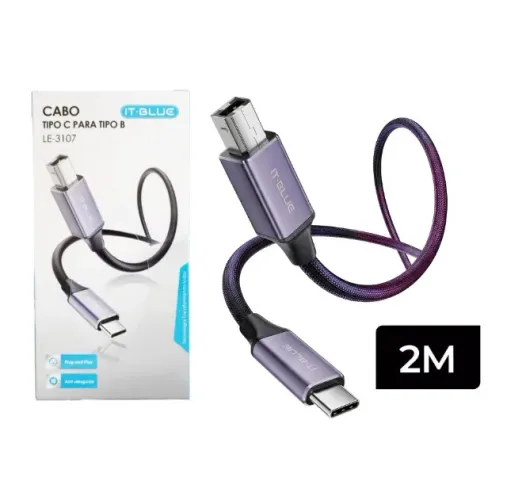 Cabo Impressora USB B para USB C It-Blue