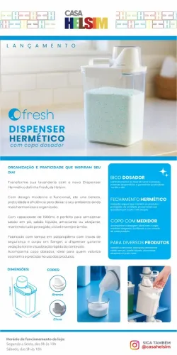 Dispenser Hermético da linha Fresh