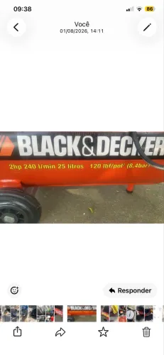 Compressor de. 25 litros semi novo