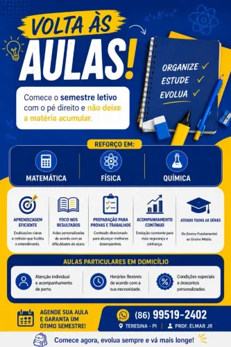 Professor Particular | Acompanhamento Escolar | Reforço Escolar 
