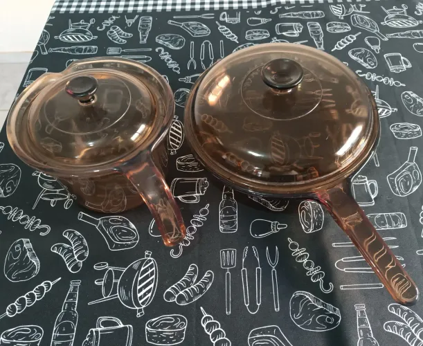 Frigideira+Leiteira de Vidro Vision: Retirar no Aero Rancho!
