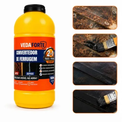 Convertedor De Ferrugem 2 Em 1 500ml Ação Dupla Trata E Protege 
