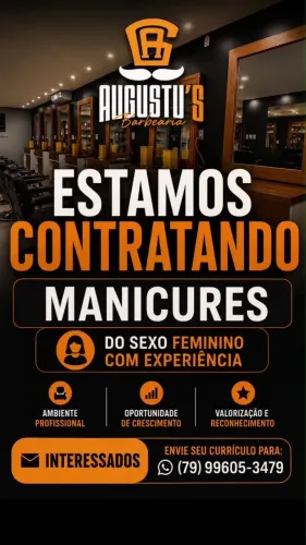 Vagas para barbeiros e manicure