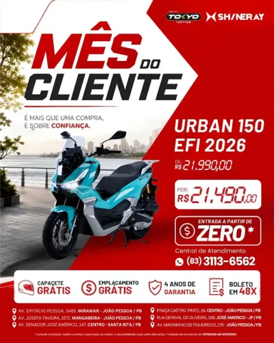 Shineray Urban 150 2027 | Scooter Mais completo e Tecnológica do Mercado!!