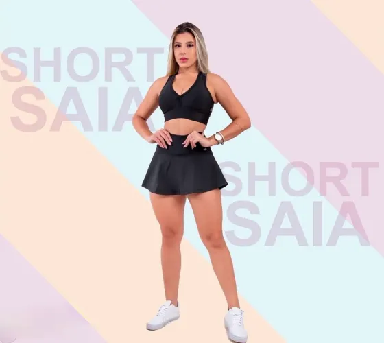 Moda Fitness Conj Short Saia