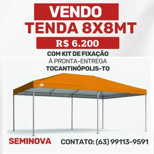 Tenda 8x8 metros SEMINOVA
