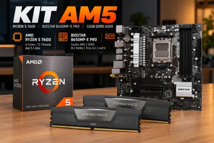 Kit AM5 - Ryzen 7600 + 32GB RAM 6000 Corsair + B650MP-E PRO